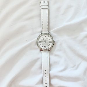Swarovski watch with crystals in white